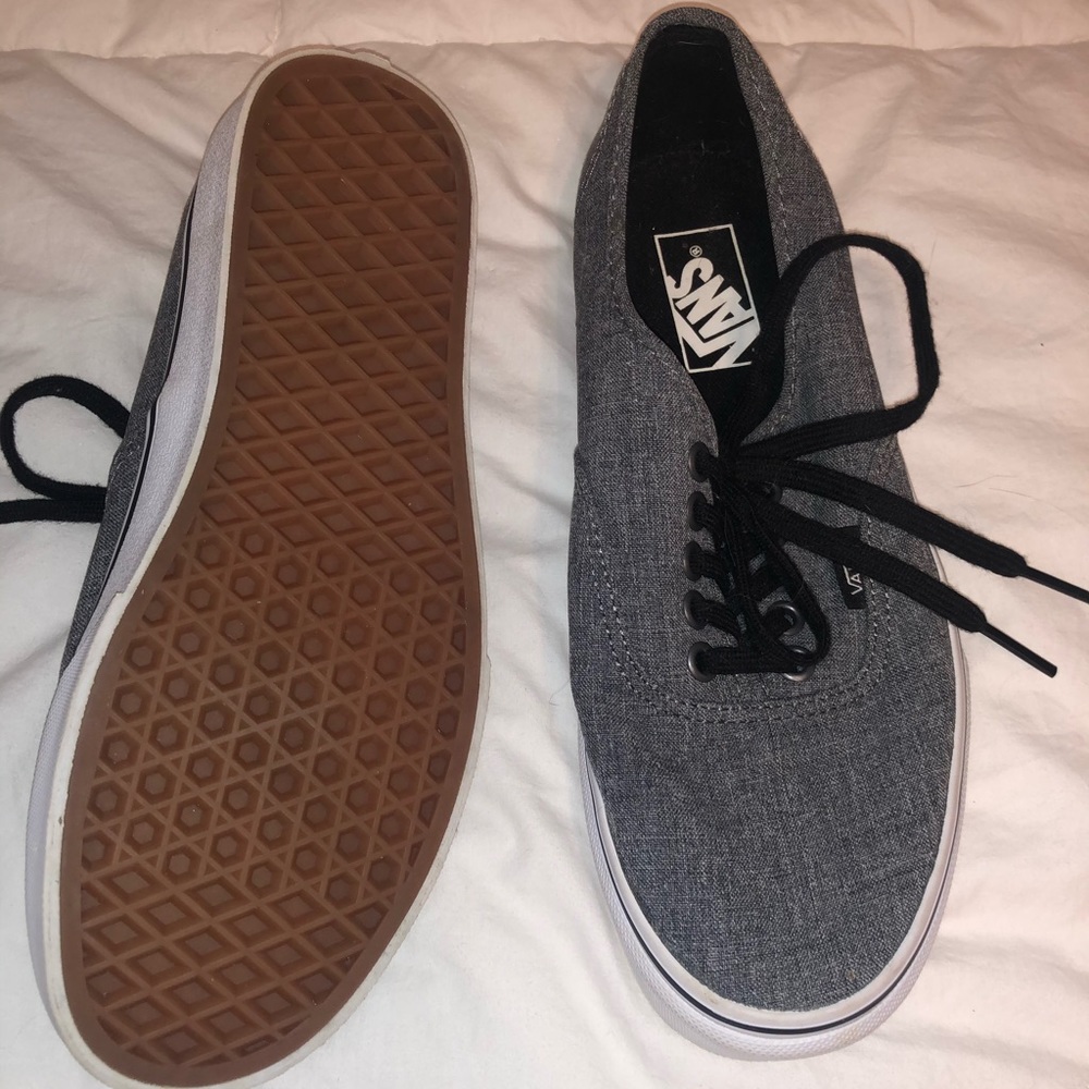 vans! dark gray vans with black laces